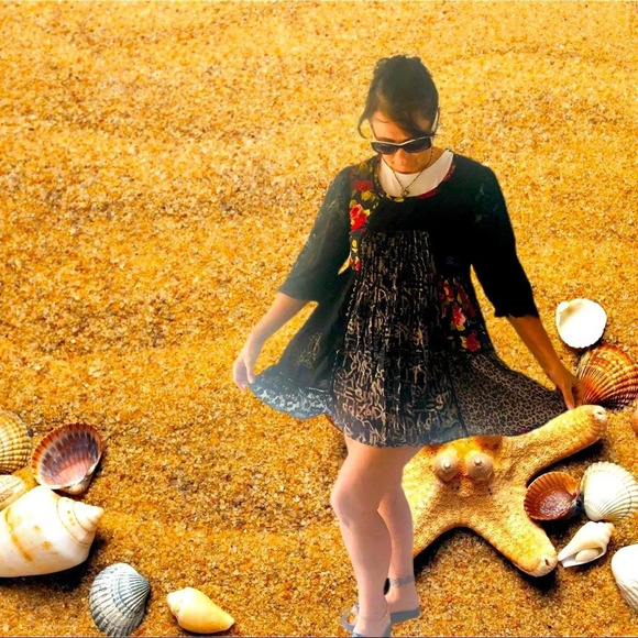 Kappahi top/dress boho style.  Blocks of colors - Picture 1 of 10
